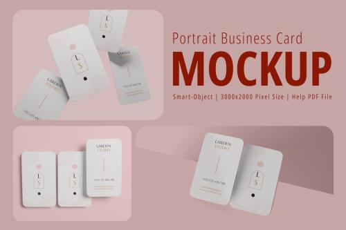 Portrait Business Card Mockup