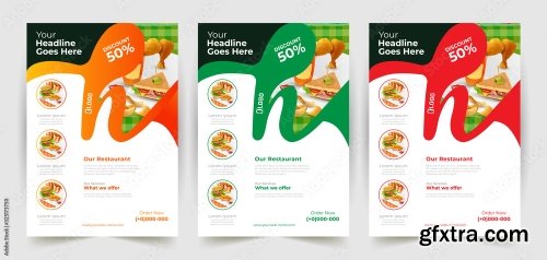 Fast Food Flyer Design Template 4 25xAI