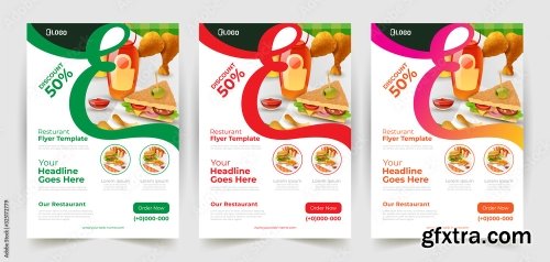 Fast Food Flyer Design Template 4 25xAI