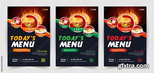 Fast Food Flyer Design Template 4 25xAI