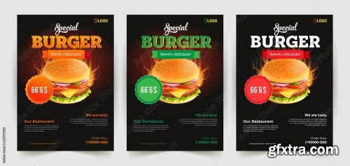 Fast Food Flyer Design Template 4 25xAI