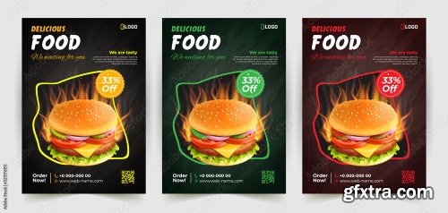 Fast Food Flyer Design Template 4 25xAI