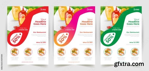 Fast Food Flyer Design Template 4 25xAI