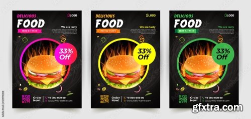 Fast Food Flyer Design Template 4 25xAI