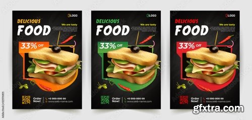 Fast Food Flyer Design Template 4 25xAI