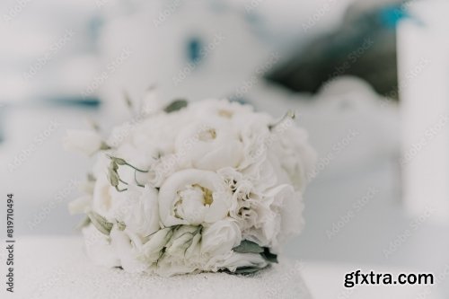 A Woman Is Holding A Bouquet Of Pink And White Flowers 6xJPEG