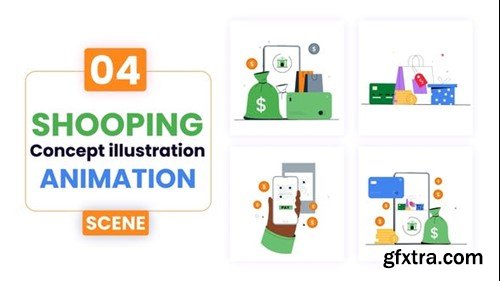 Videohive Shooping Concept Illustration Animation 52622669