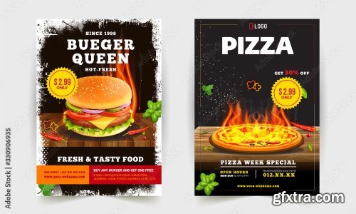 Fast Food Flyer Design Template 1 23xAI