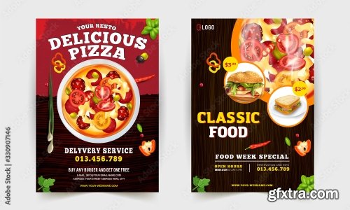 Fast Food Flyer Design Template 1 23xAI