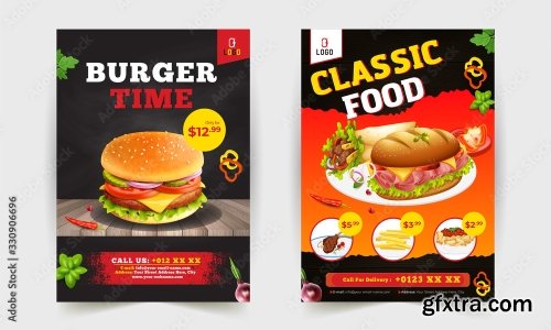 Fast Food Flyer Design Template 1 23xAI