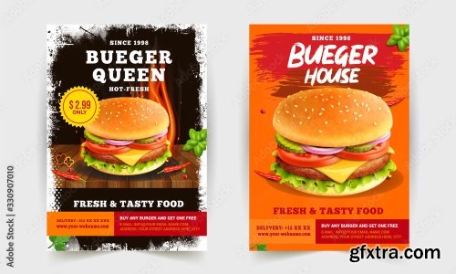 Fast Food Flyer Design Template 1 23xAI