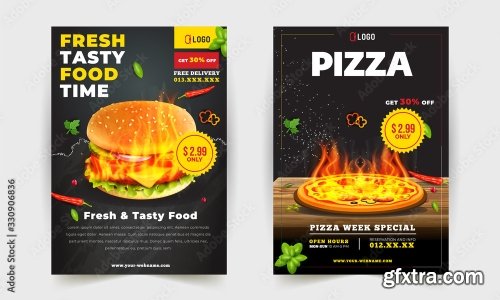 Fast Food Flyer Design Template 1 23xAI