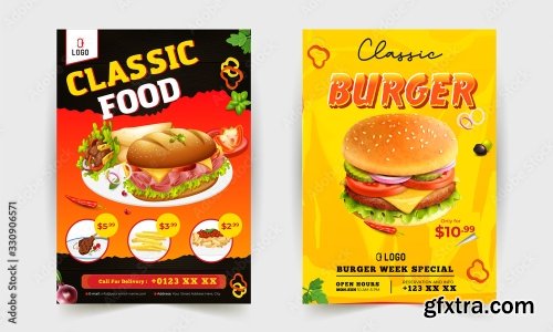 Fast Food Flyer Design Template 1 23xAI