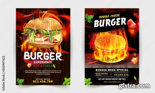 Fast Food Flyer Design Template 1 23xAI