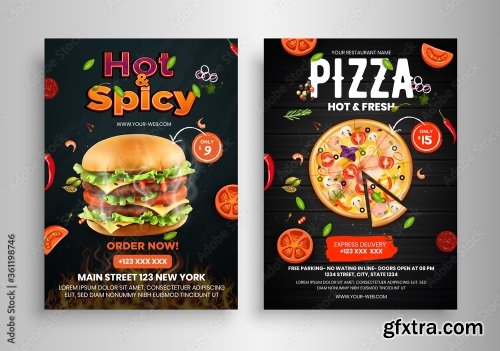 Fast Food Flyer Design Template 1 23xAI