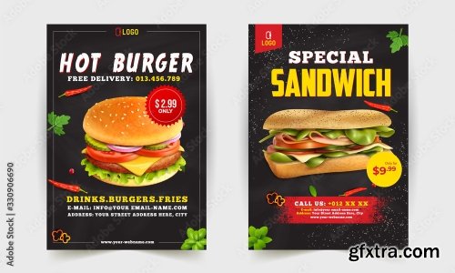 Fast Food Flyer Design Template 1 23xAI