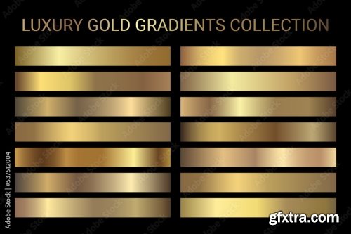 Luxury Gold Gradients Collection Vector 6xAI