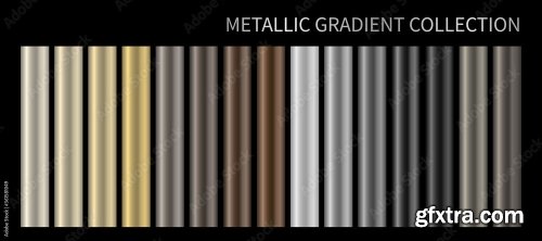 Colorful Chrome Metal Gradients Vector Set 6xAI