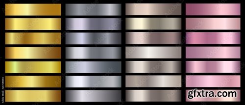 Colorful Chrome Metal Gradients Vector Set 6xAI