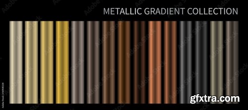 Colorful Chrome Metal Gradients Vector Set 6xAI