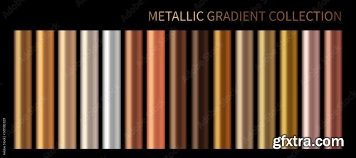 Colorful Chrome Metal Gradients Vector Set 6xAI