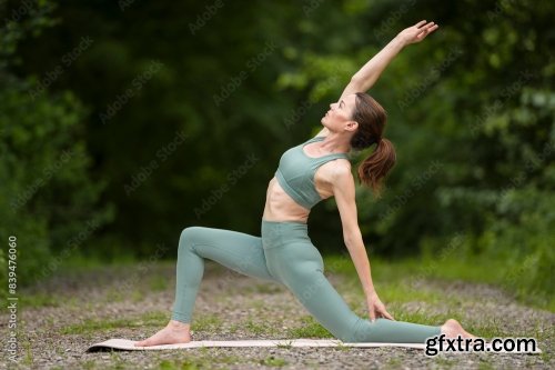 Sporty Woman Doing Yoga In The Park 6xJPEG