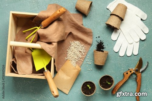 Composition With Gardening Tools 6xJPEG