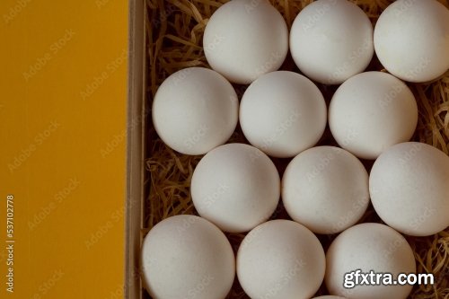 Chicken Eggs In A Wooden Crate 6xJPEG