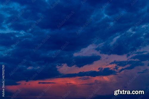 Cumulus Clouds In Blue Sky 6xJPEG