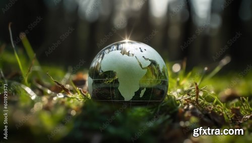 Crystal Globe Putting On Moss Ecology And Environment Sustainable Concept 8xJPEG