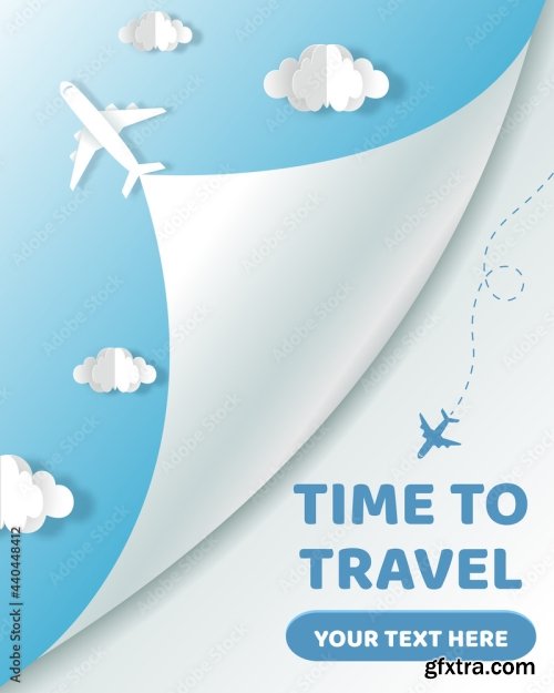 Vector Digital Craft Of Travel Banner Time To Travel Concept 18xAI