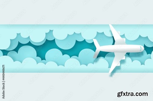 Vector Digital Craft Of Travel Banner Time To Travel Concept 18xAI