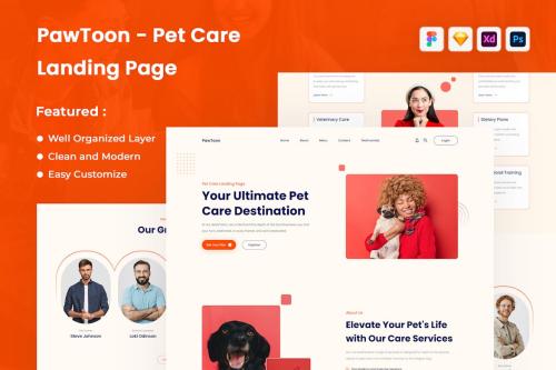 PawToon - Pet Care Landing Page