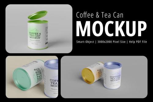 Coffee and Tea Can Design Mockup