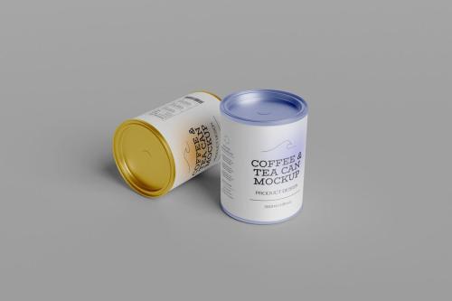 Coffee and Tea Can Design Mockup