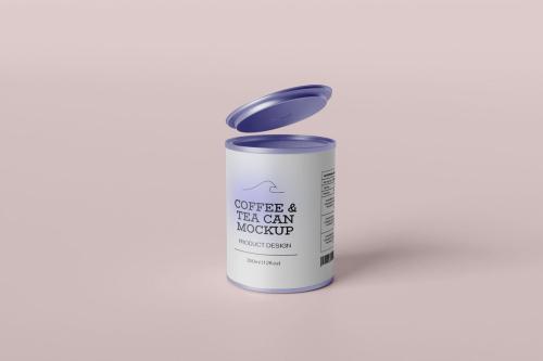 Coffee and Tea Can Design Mockup