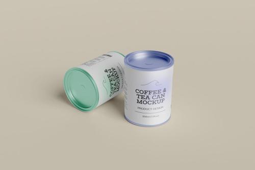 Coffee and Tea Can Design Mockup