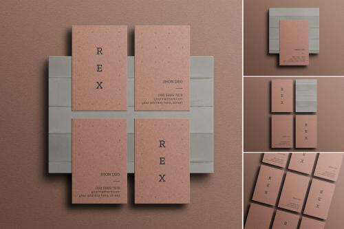 Vertical Business Card Branding Mockup Set.