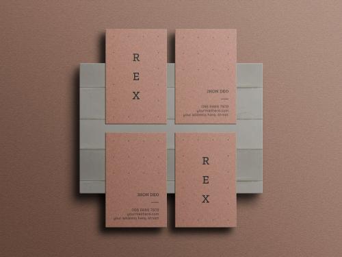 Vertical Business Card Branding Mockup Set.