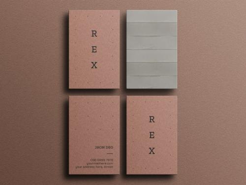 Vertical Business Card Branding Mockup Set.