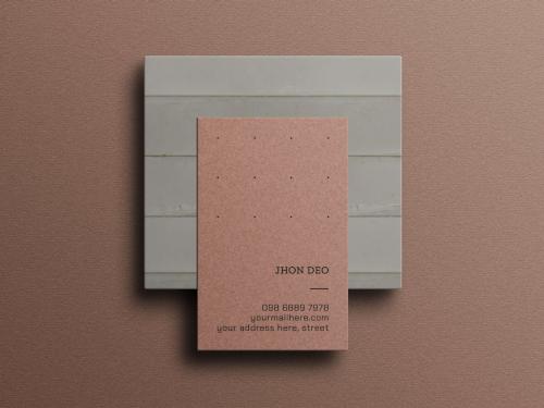 Vertical Business Card Branding Mockup Set.