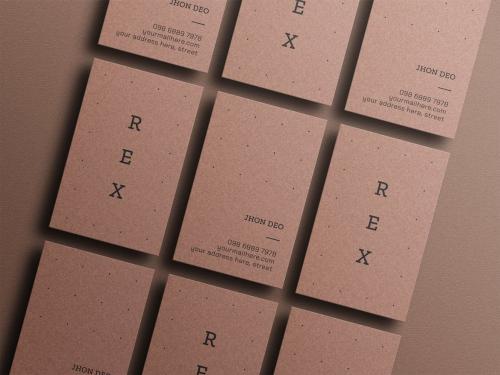 Vertical Business Card Branding Mockup Set.