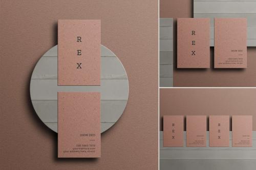 Vertical Business Card Branding Mockup Set.