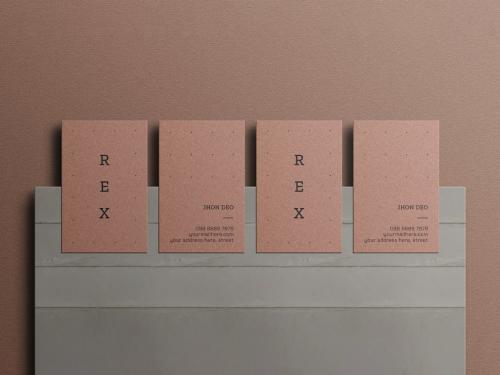 Vertical Business Card Branding Mockup Set.