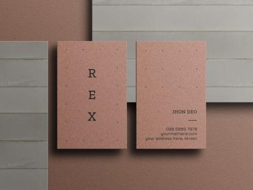 Vertical Business Card Branding Mockup Set.