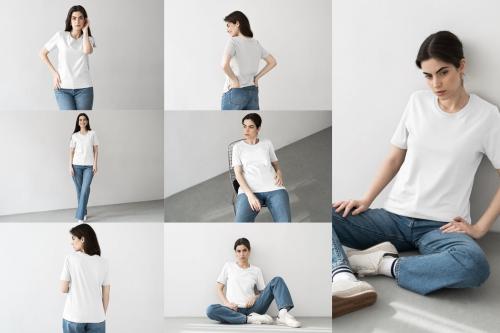 Woman T-Shirt Mockup Bundle