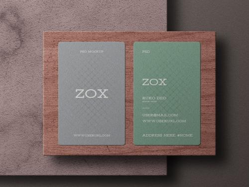 Vertical Business Card Branding Mockup Set.