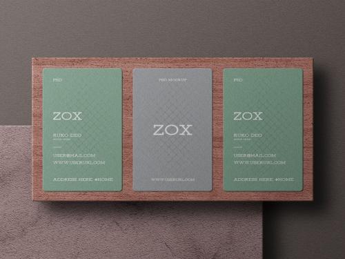 Vertical Business Card Branding Mockup Set.