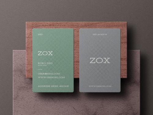 Vertical Business Card Branding Mockup Set.