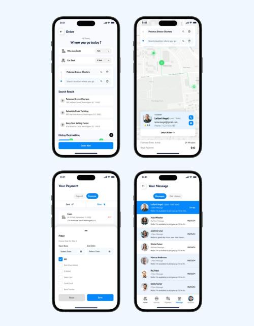 Ride Sharing Ride Hailing Mobile App UI Design